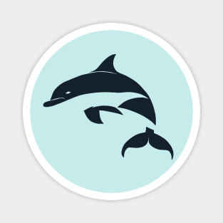 Black and White Dolphin Magnet